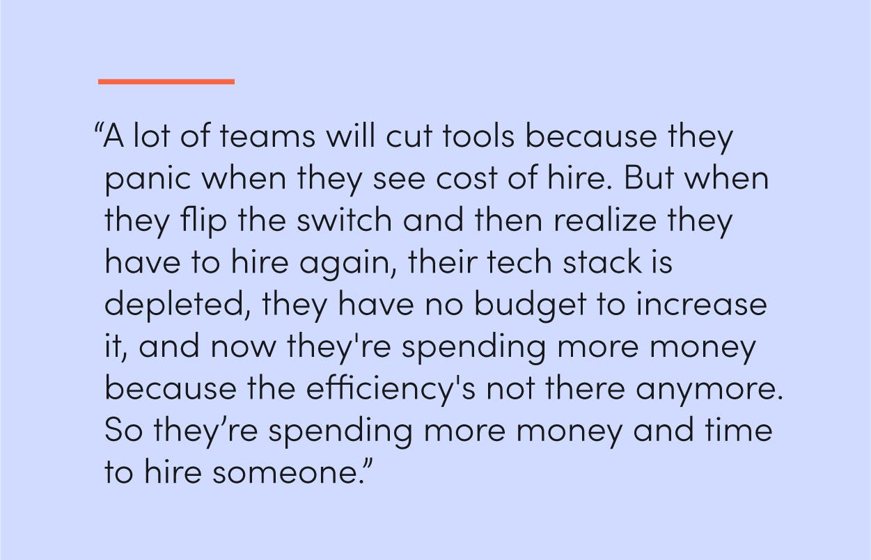 Recruiter cost ratio quotes Greg Troxell quote3