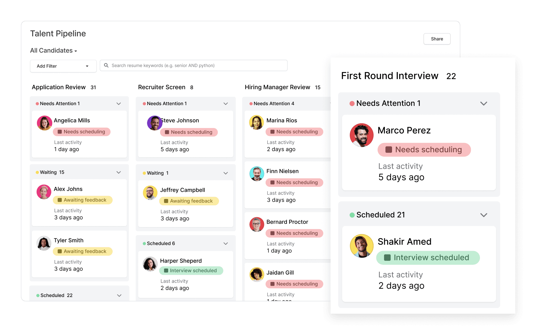 Talent Pipeline Kanban Board