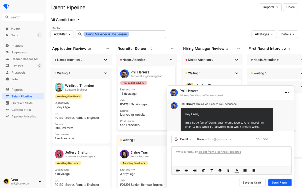 Talent Pipeline Active Candidates