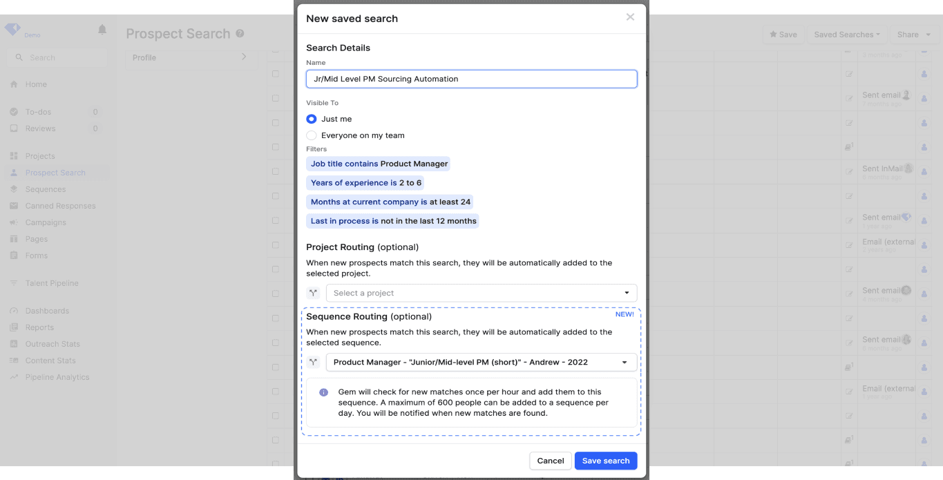 Sequence Routing