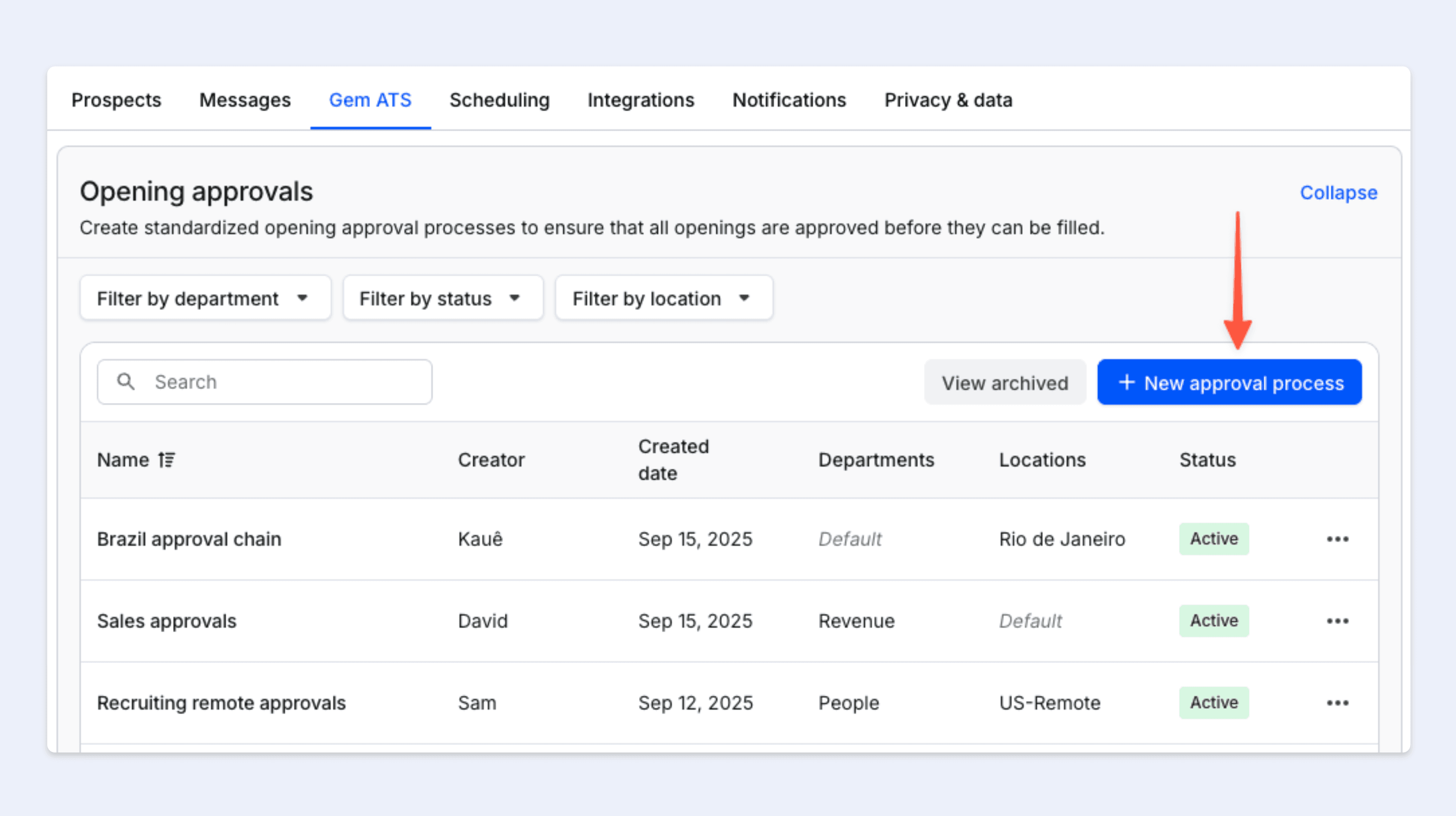 New approval process