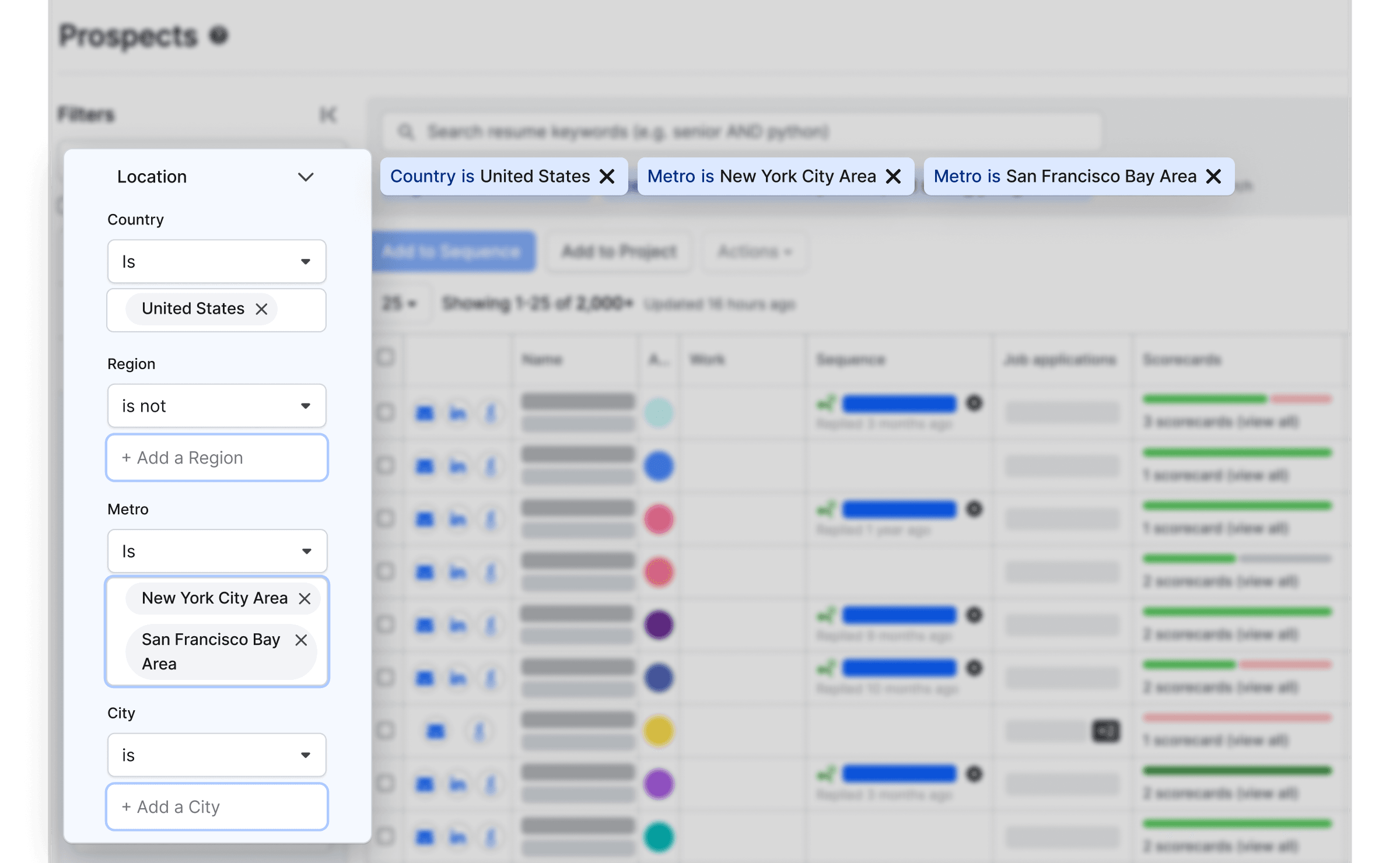 Gem candidate talent pool
