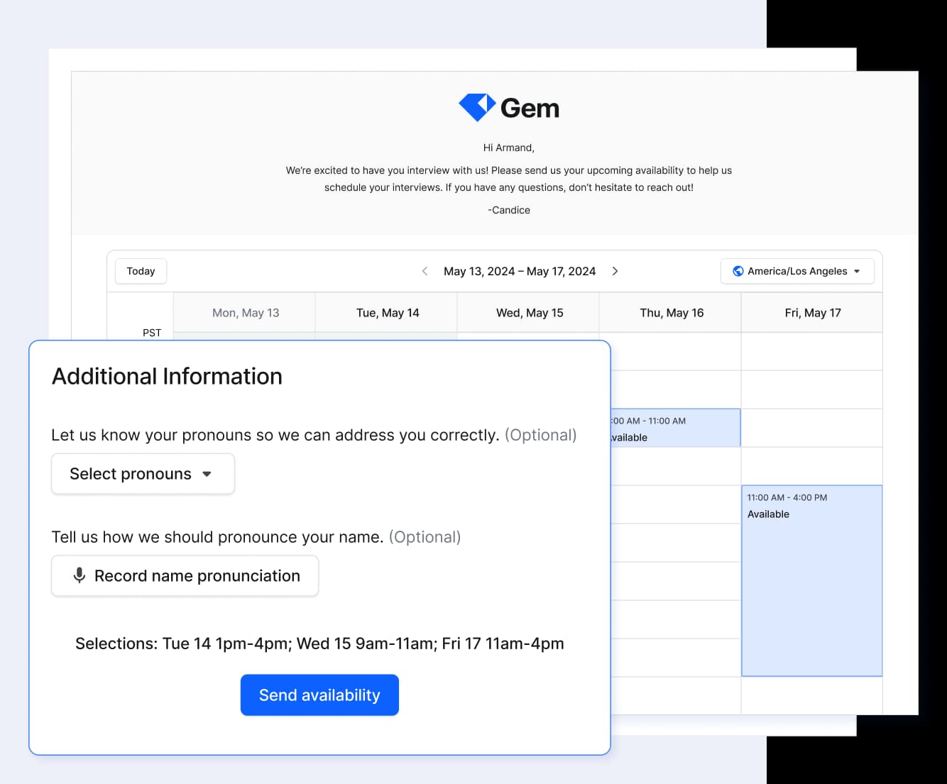 Scheduling Candidate Experience