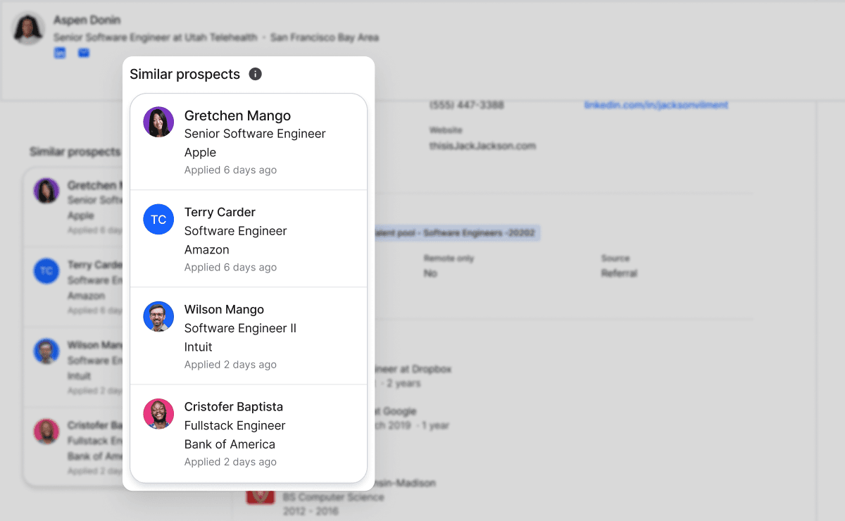 Organically discover new talent in your search with Similar Profiles