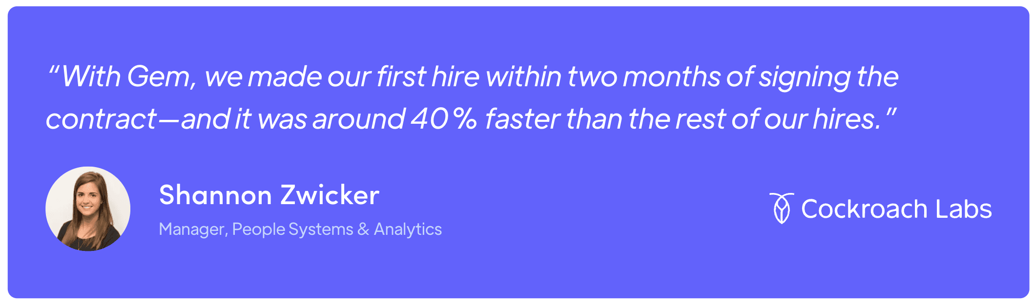 Zwicker time to hire